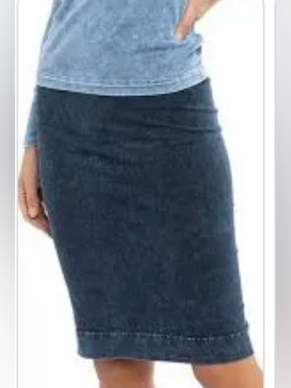 Hard tail denim washed pencil skirt